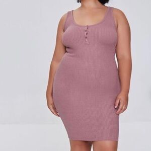 Forever 21 Plus Knit Tank Dress Mauve - 1X